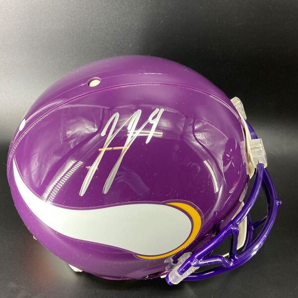 NFL - Vikings JJ McCarthy Signed Throwback Authentic Proline Helmet