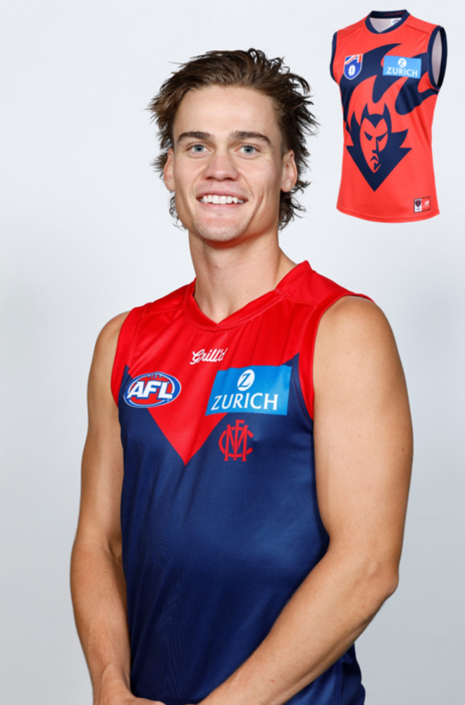 2025 Melbourne Demons Red Flamehead Guernsey - Trent Rivers #24