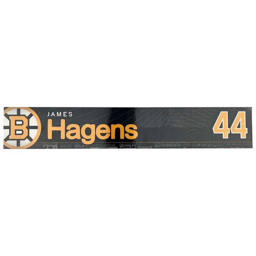 Photo of Team-Issued 2025-2026 TD Garden Locker Room Nameplate - James Hagens