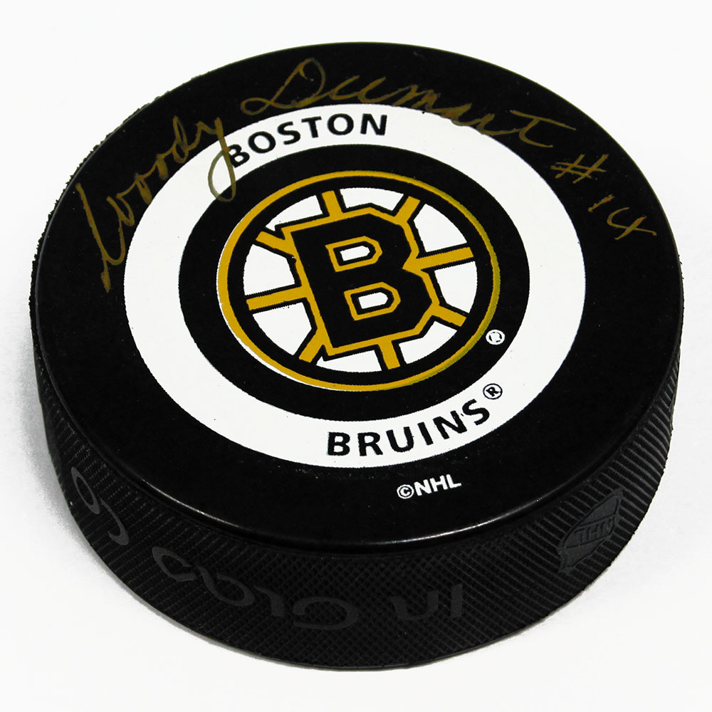 Woody Dumart Boston Bruins Autographed Hockey Puck