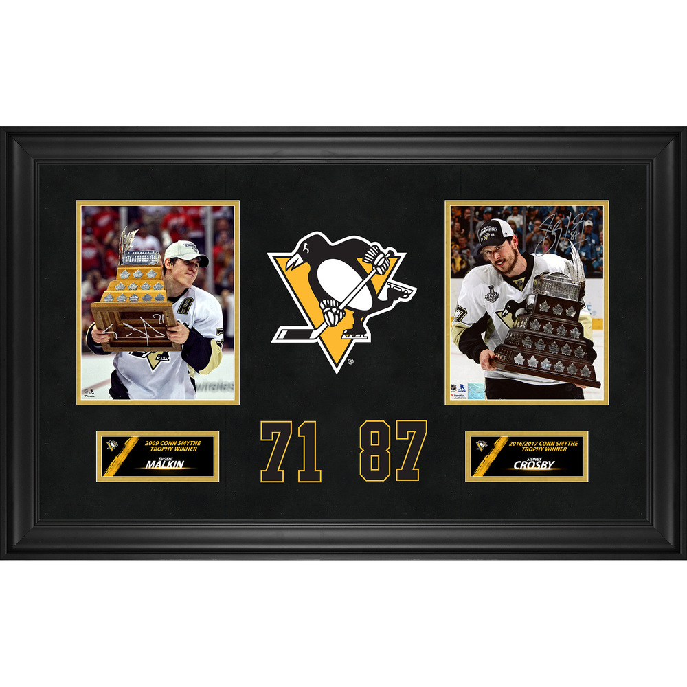 Sidney Crosby and Evgeni Malkin Pittsburgh Penguins Dual Deluxe Framed Autographed 8