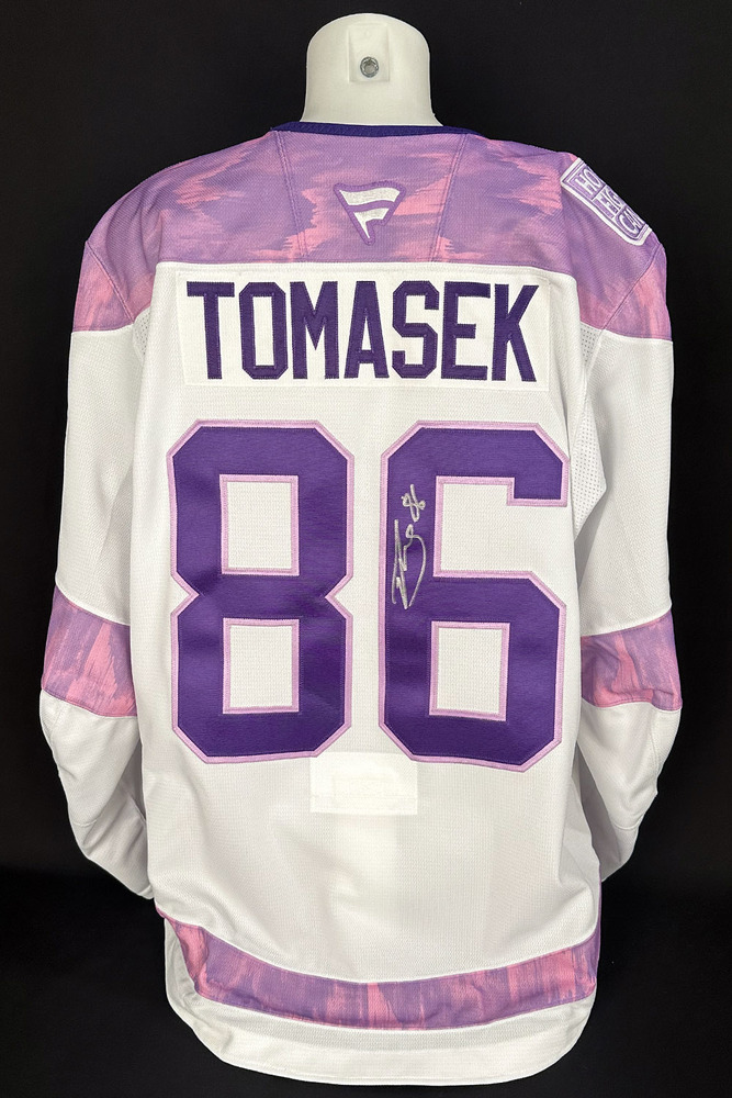 David Tomasek #86 - Autographed 2025-26 Edmonton Oilers Hockey Fights Cancer Night Ltd Edition Jersey (Autographed Only / Not Worn On Ice)