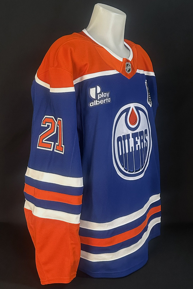 Trent Frederic #21 - 2025 Stanley Cup Final Edmonton Oilers Game-Worn Royal Set #2 Jersey - Worn For Game #5 vs Florida Panthers