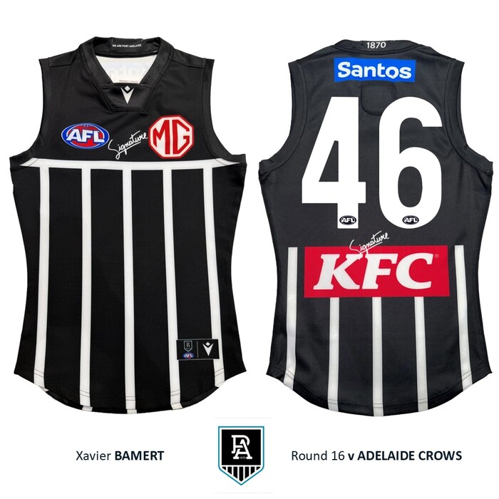 Photo of Xavier Bamert #46 Port Adelaide 2026 Prison Bar Guernsey