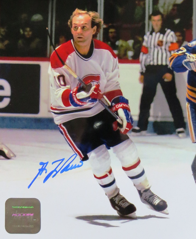 Guy Lafleur Autographed Montreal Canadiens Vintage Home Photo, Blue Pen