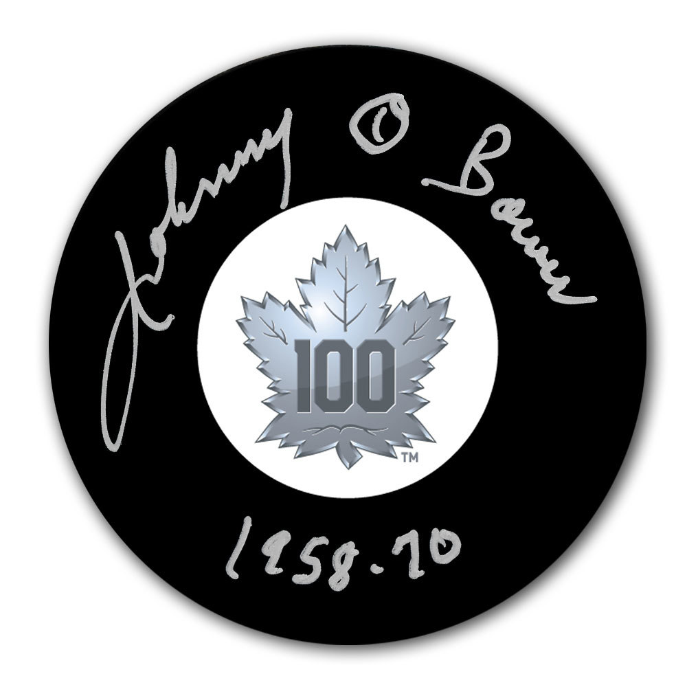 Johnny Bower Toronto Maple Leafs 100th Anniversary Autographed Puck