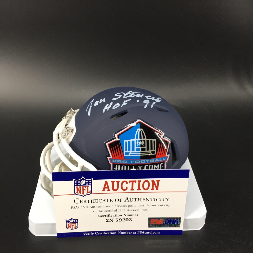 NFL Auction HOF Chiefs Jan Stenerud Signed Hall of Fame Mini Helmet