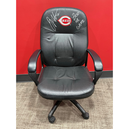 Joey Votto *Game-Used, Autographed & Inscribed* Locker Room Chair -- Used By Joey Votto During 300th Career Home Run Game -- CHC vs. CIN on 04/30/2021