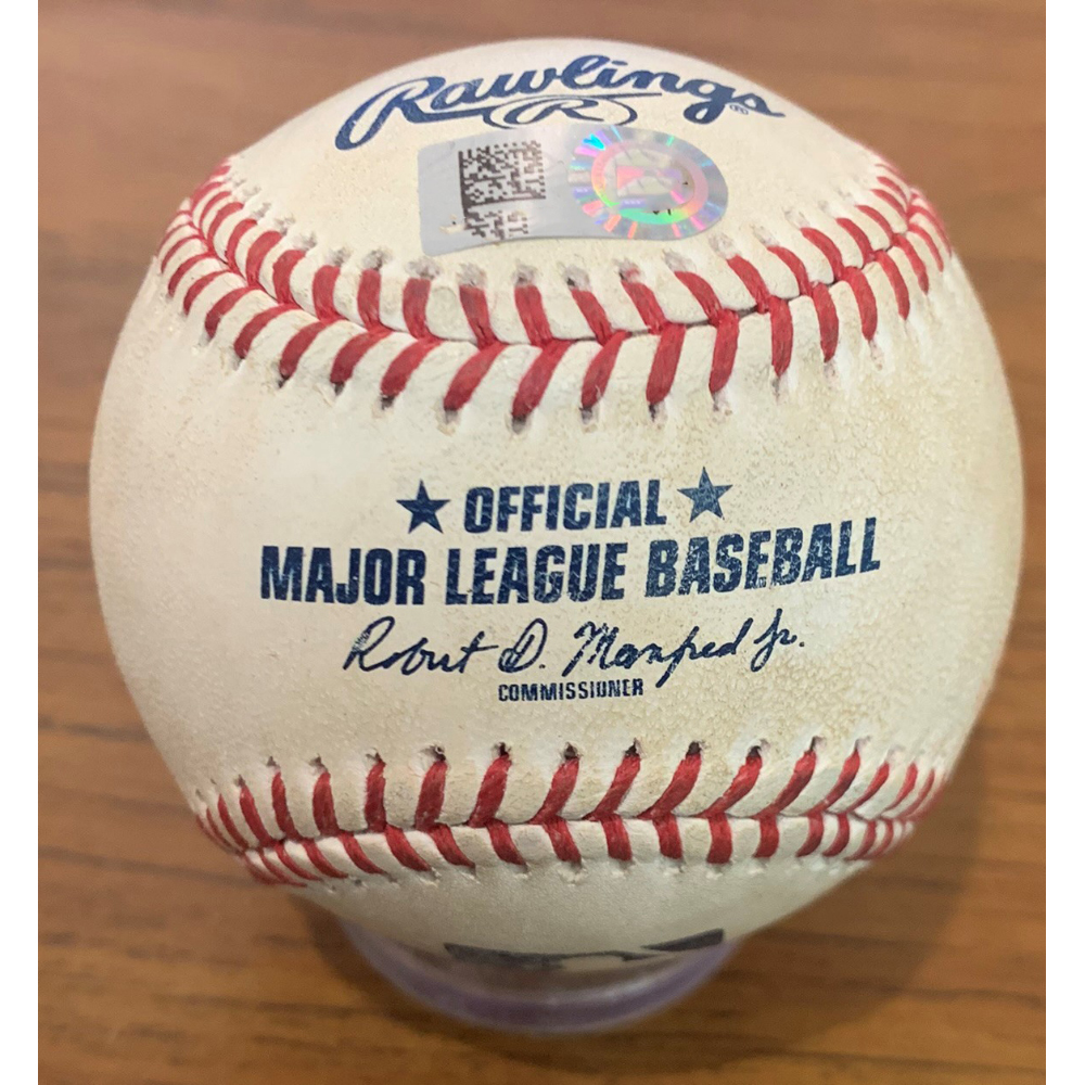 Trevor Story Game Used Ball Single from Baltimore Orioles at Boston