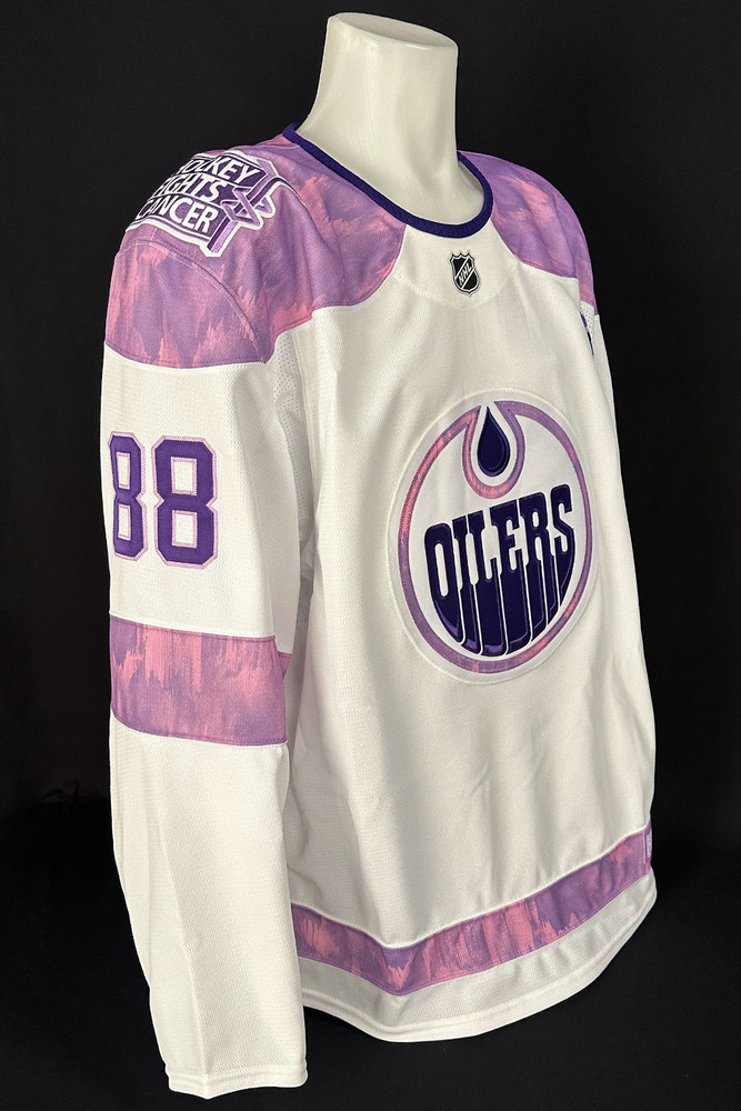 Andrew Mangiapane #88 - Autographed 2025-26 Edmonton Oilers Hockey Fights Cancer Night Ltd Edition Jersey (Autographed Only / Not Worn On Ice)