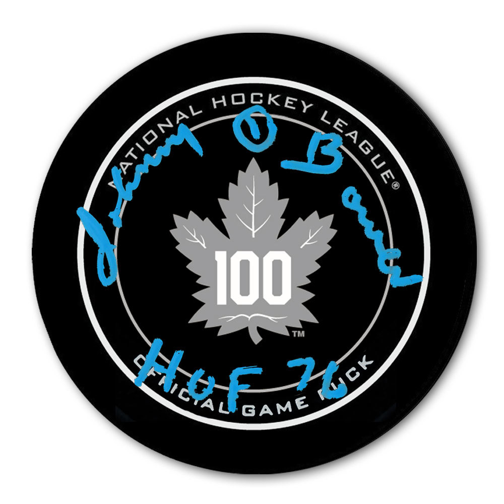 Johnny Bower Toronto Maple Leafs 100th Anniversary Autographed Official Game Puck