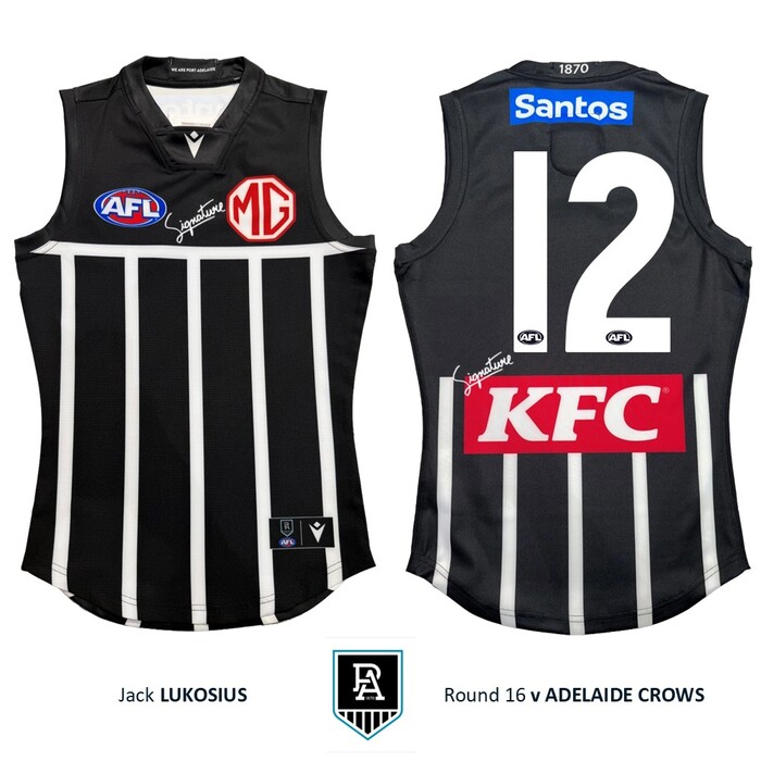 Photo of Jack Lukosius #12 Port Adelaide 2026 Prison Bar Guernsey