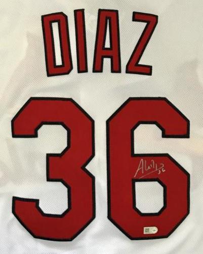Photo of Aledmys Diaz Autographed White Cardinals Jersey