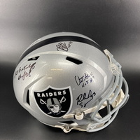 HOF - Raiders Multi Signed Replica Slate Speed Helmet Signed by Fred Bil...