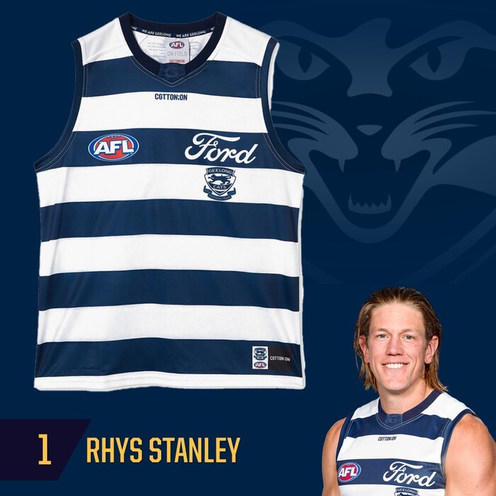 Photo of Rhys Stanley #1 Geelong Cats 2025 Grand Final Match-Worn Guernsey