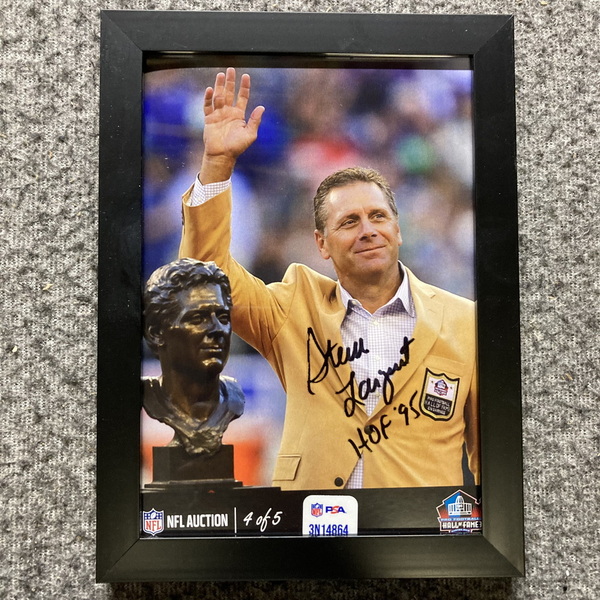 HOF - Seahawks Steve Largent NFL Auction Exclusive Signed 5x7 Framed Pho...