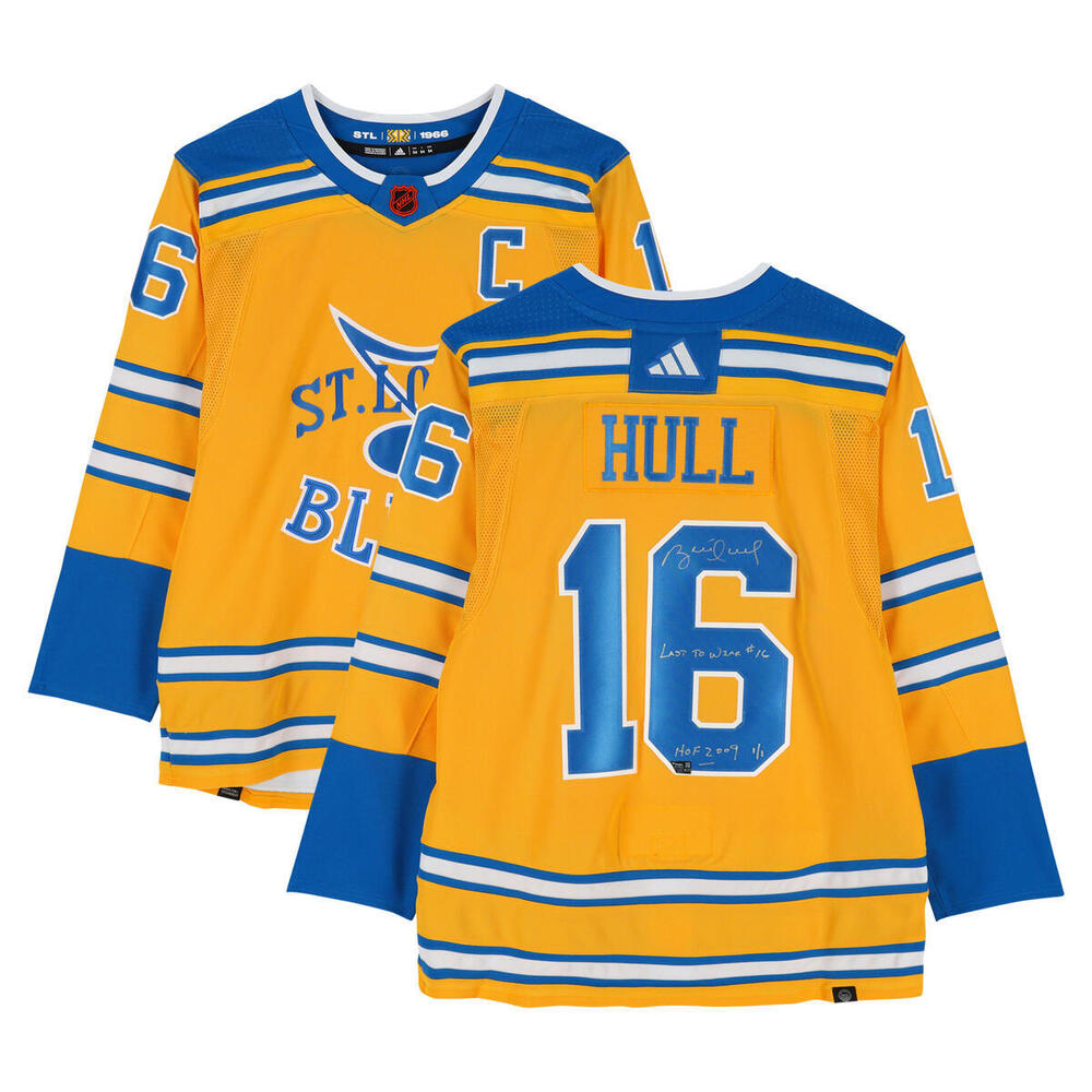 Brett Hull St. Louis Blues Autographed 2022-23 Reverse Retro Adidas Jersey with Multiple Inscriptions - Limited Edition 1 of 1 