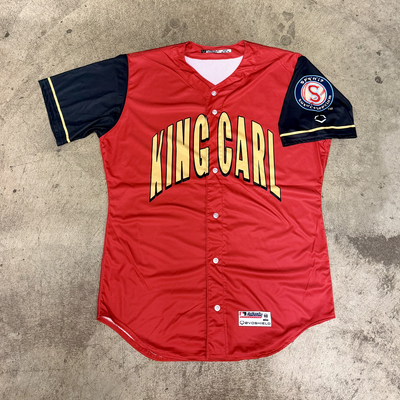 #34 Lebarron Johnson Jr. (Size 50) Game Used & Autographed Spokane Indians King Carl Jersey