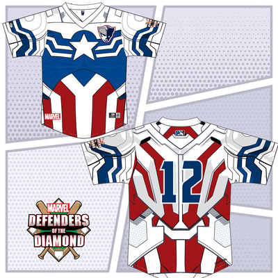 #12 Mickey Gasper, Infielder Game-Worn Marvel's Defenders of the Diamond Jersey, Size 46 (Lg) Not Signed