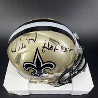 HOF - Saints Willie Roaf Signed Replica Slate Speed Helmet with HOF 12 I...