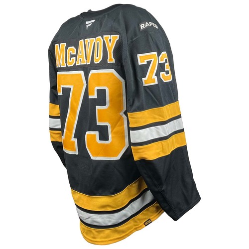 Photo of Game-Used 2025-2026 Season Home Hockey Jersey - Chara Jersey Retirement Night - Charlie McAvoy