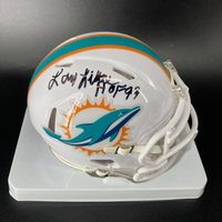 HOF - Dolphins Larry Little Signed Mini Helmet with HOF 93 Inscription