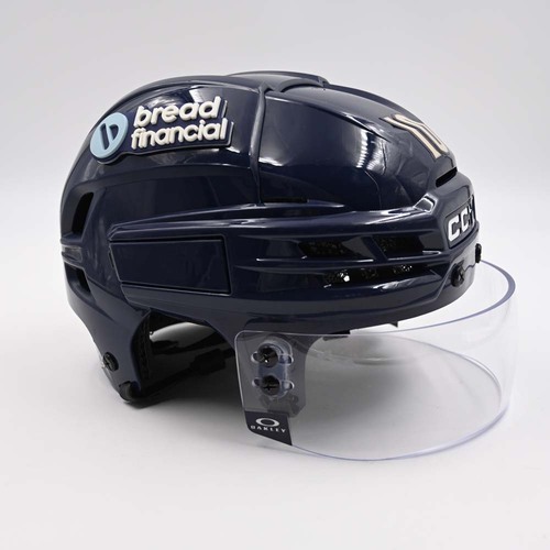 Image of Voronkov, Dmitri<br>Blue Third, CCM Helmet w/ Oakley Shield<br>Columbus Blue Jackets<br>2024-25<br>#10