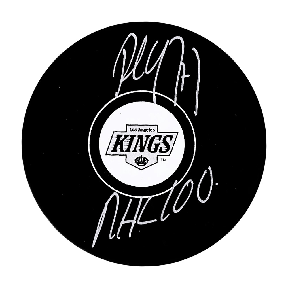 Paul Coffey Autographed Los Angeles Kings Puck w/NHL 100 Inscription