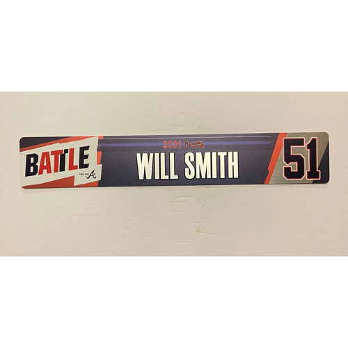 Will Smith 2021 Game Used Postseason Locker Nameplate - Authenticated NLDS Game 3 and NLCS Game 1