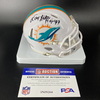 HOF - Dolphins Larry Little Signed Mini Helmet with HOF 93 Inscription