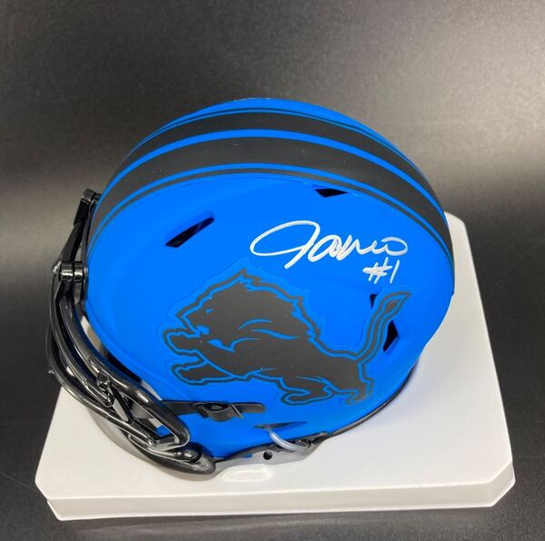 Lions - Jameson Williams Signed Rave Mini Helmet