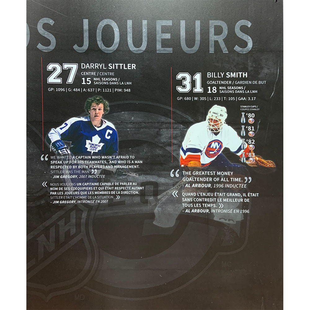Darryl Sittler & Billy Smith NHL 100 Greatest Players Display - Once on Exhibit in the Hockey Hall of Fame