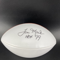HOF - Rams Tom Mack Signed Panel Ball With HOF 99 Inscription