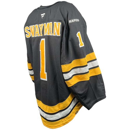 Photo of Game-Used 2025-2026 Season Home Hockey Jersey - Chara Jersey Retirement Night - Jeremy Swayman