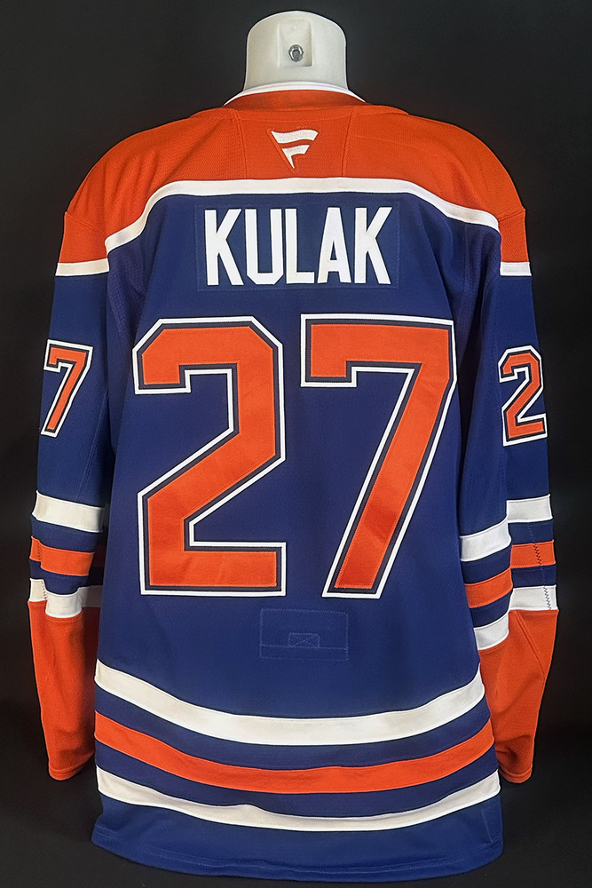 Brett Kulak #27 - 2025 Stanley Cup Final Edmonton Oilers Game-Worn Royal Set #2 Jersey - Worn For Game #5 vs Florida Panthers