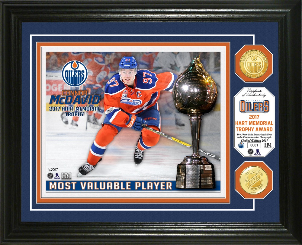 Serial #1! Connor McDavid 2017 Hart Memorial Trophy Bronze Coin Photo Mint