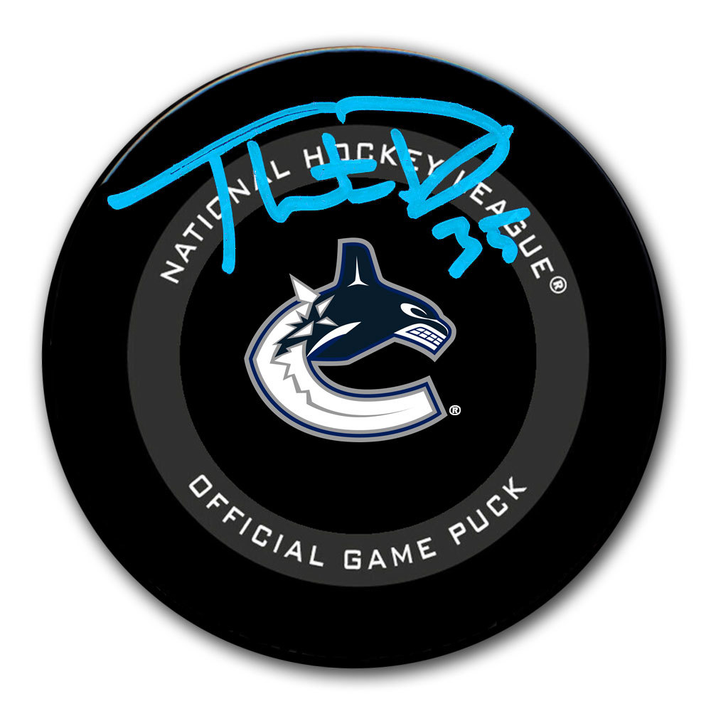 Thatcher Demko Vancouver Canucks Autographed Official Game Puck Nhl