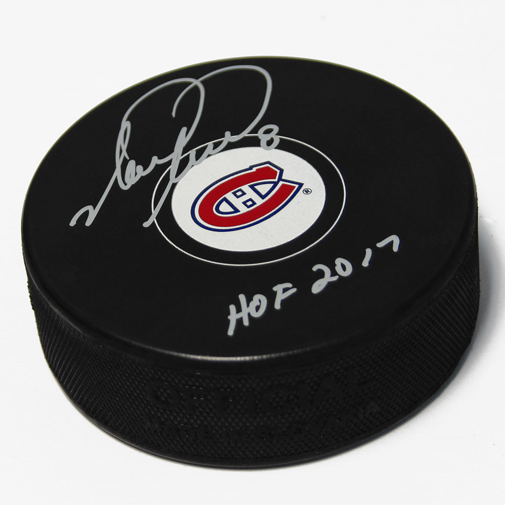 Mark Recchi Signed Montreal Canadiens Hockey Puck with HOF Note