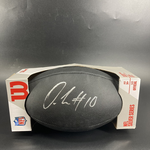 NFL - Browns Quinshon Judkins Signed Black Composite Silver Series Football