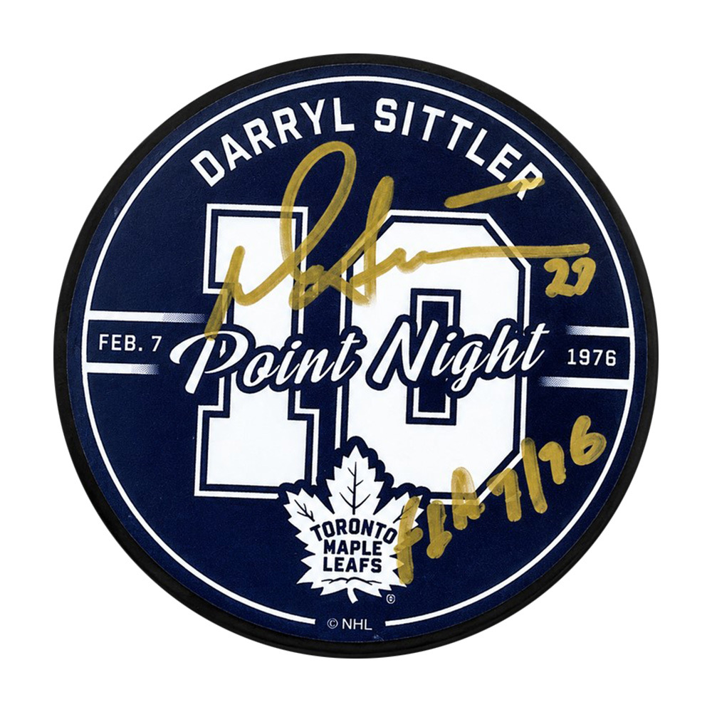 Darryl Sittler Autographed Commemorative 10-Point Night Puck