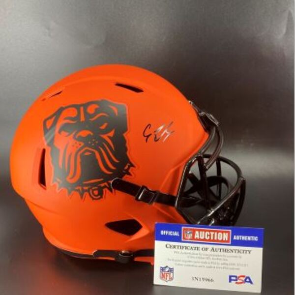 NFL - Browns Shedeur Sanders Signed Rave Replica Speed Helmet