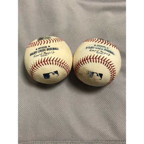 Photo of 9/9/20 Game-Used Baseball Two-Pack: Taylor Clarke vs. Mookie Betts (Ball 1: Pitch 1 of AB, FoulBall 2: Pitches 2 and 3 of AB, Called Strike and Ball)