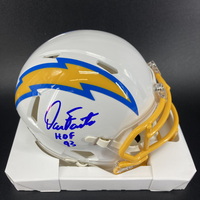 HOF - Chargers Dan Fouts Signed Mini Helmet with HOF 93 Inscription