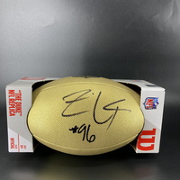 NFL - Falcons Zion Logue Signed Gold Composite Football