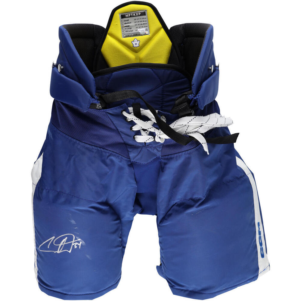 Auston Matthews Toronto Maple Leafs Autographed Game-Used Blue CCM Pants from the 2022-23 NHL Season