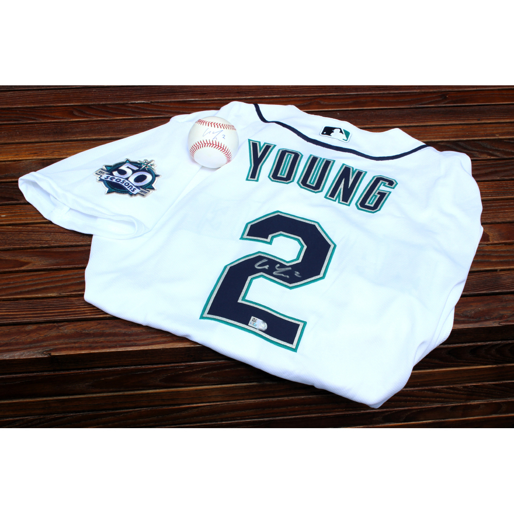 Cole Young Autographed Jersey & Baseball | Seattle Mariners Auctions