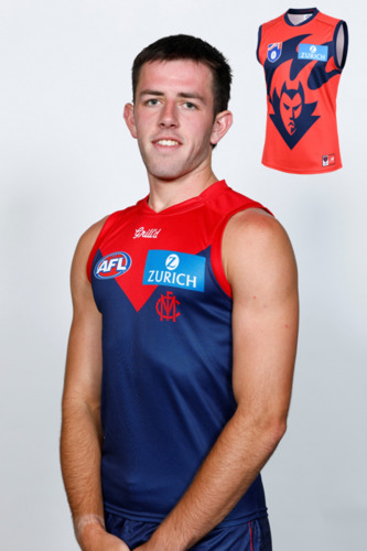 Photo of 2025 Melbourne Demons Red Flamehead Guernsey - Xavier Lindsay #20