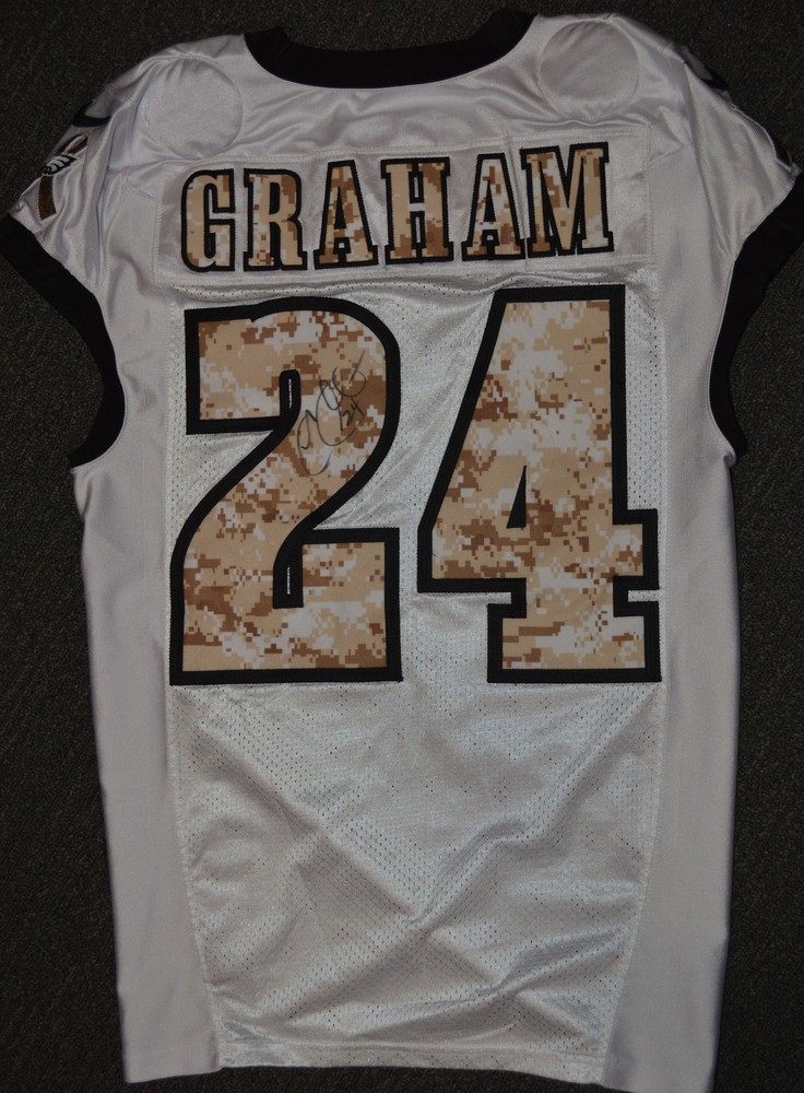 EAGLES - COREY GRAHAM SALUTE TO SERVICE SIGNED PRACTICE WORN JERSEY NOVEMBER 2017 WITH CAMO NUMBERS