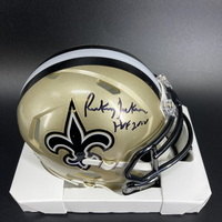 HOF - Saints Rickey Jackson Signed Mini Helmet with HOF 10 Inscription