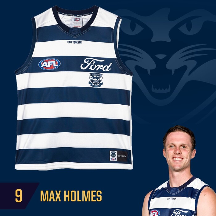 Photo of Max Holmes #9 Geelong Cats 2025 Grand Final Match-Worn Guernsey